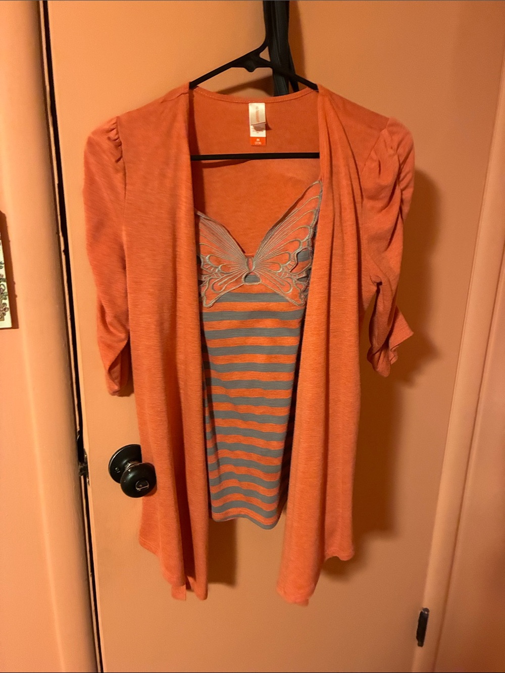 stem Orange Striped Layered Tank Top